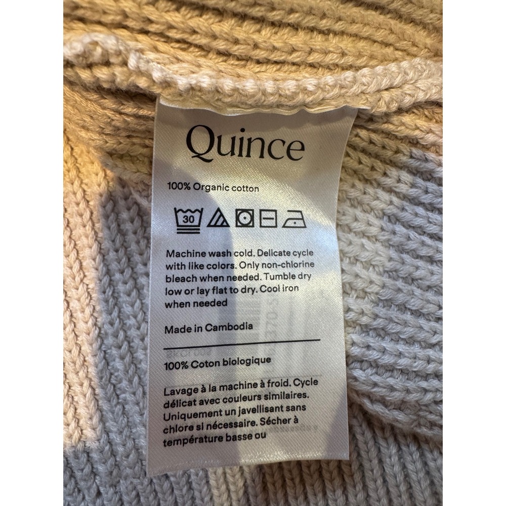 Quince 100% Organic Cotton Oversized Cardigan Oatmeal Beige Large NWT - Picture 8 of 11